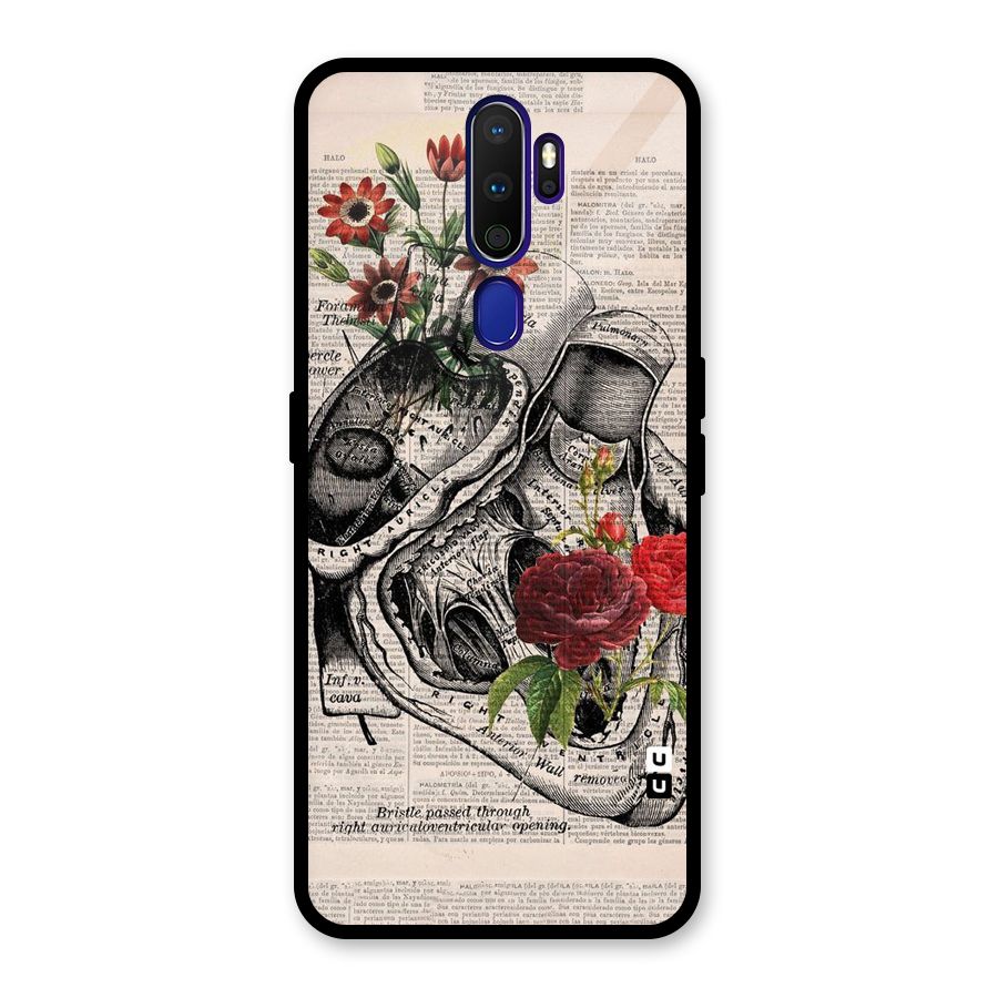 Heart Newspaper Glass Back Case for Oppo A9 (2020)