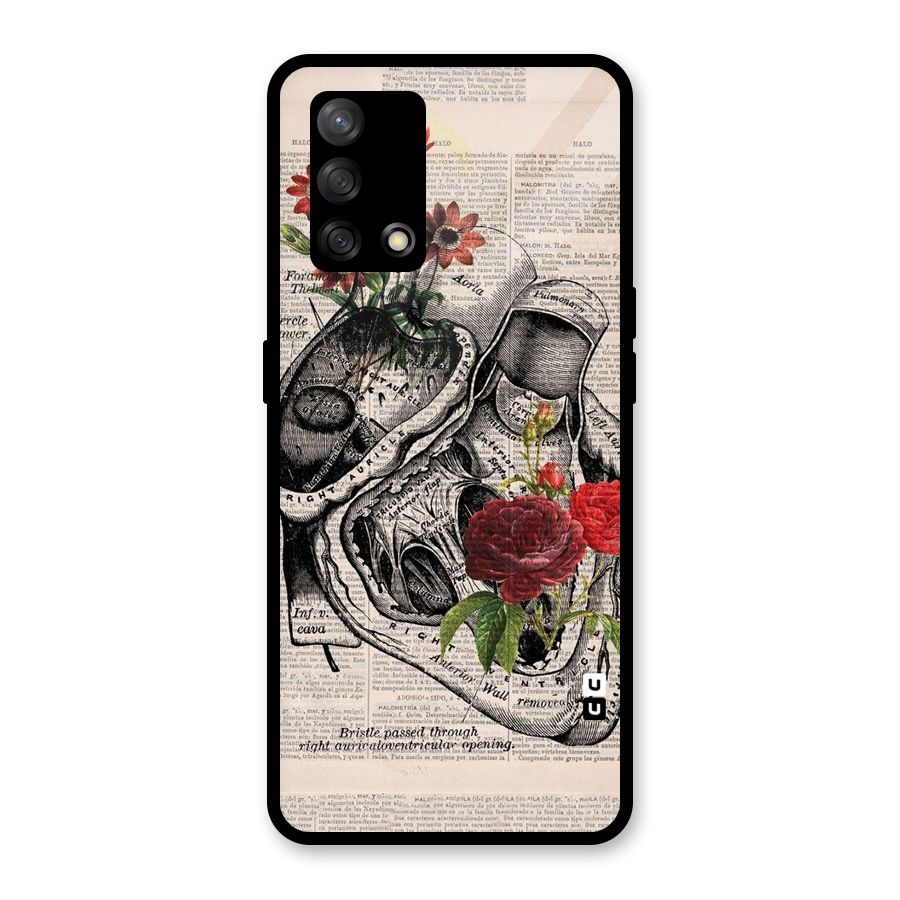 Heart Newspaper Glass Back Case for Oppo F19