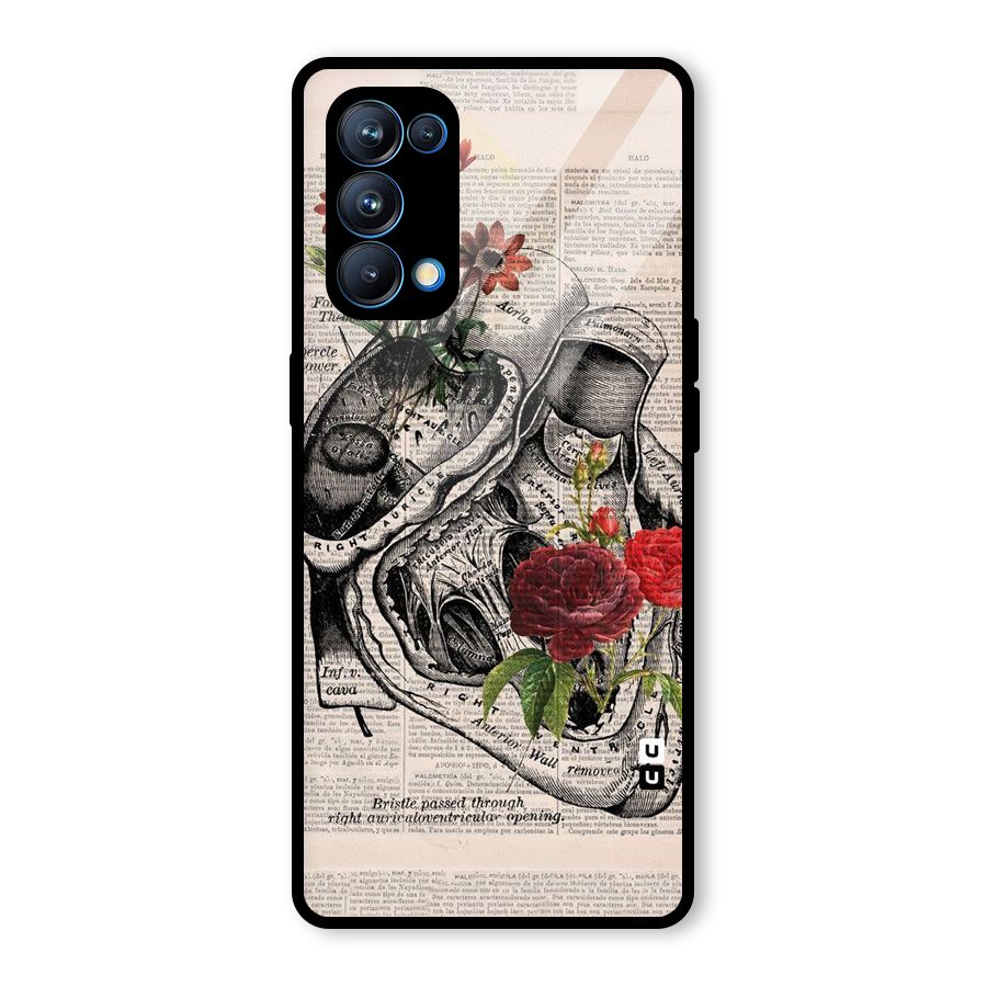 Heart Newspaper Glass Back Case for Oppo Reno5 Pro 5G