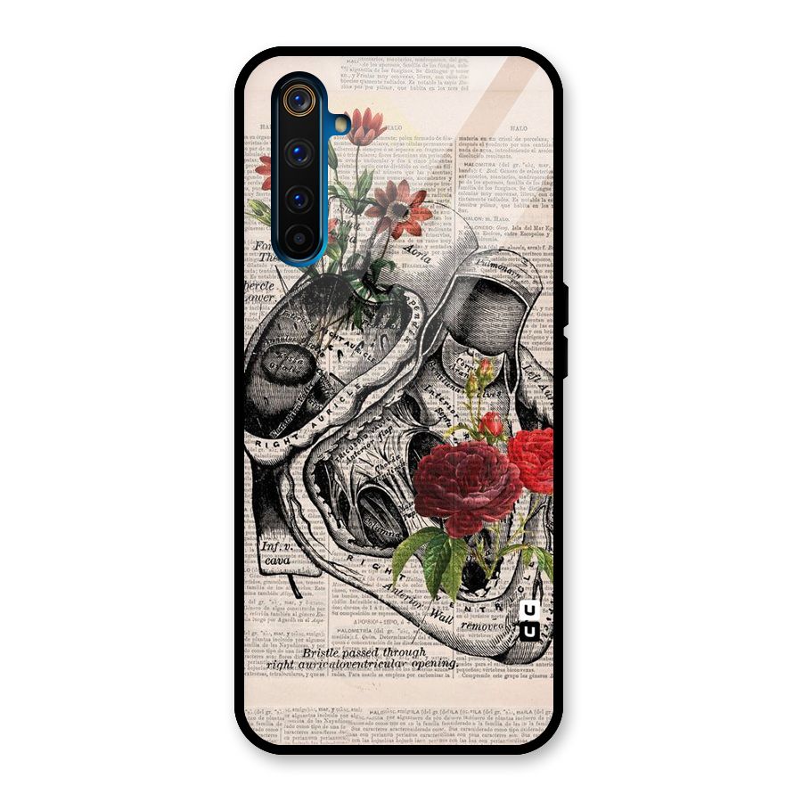 Heart Newspaper Glass Back Case for Realme 6 Pro