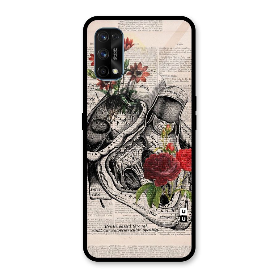 Heart Newspaper Glass Back Case for Realme 7 Pro