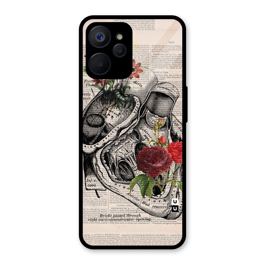 Heart Newspaper Glass Back Case for Realme 9i 5G