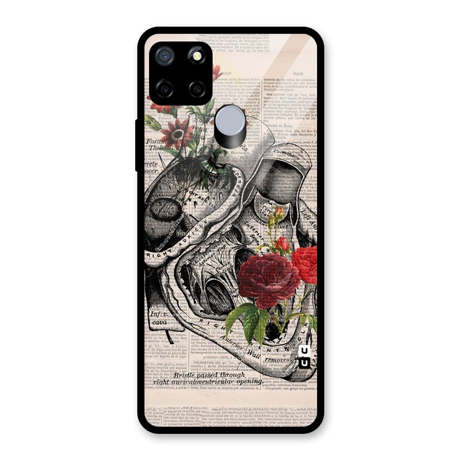 Heart Newspaper Glass Back Case for Realme C12