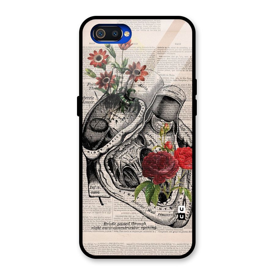 Heart Newspaper Glass Back Case for Realme C2