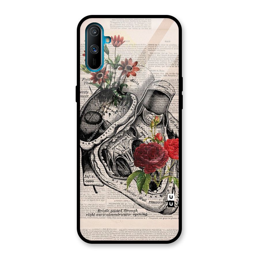 Heart Newspaper Glass Back Case for Realme C3