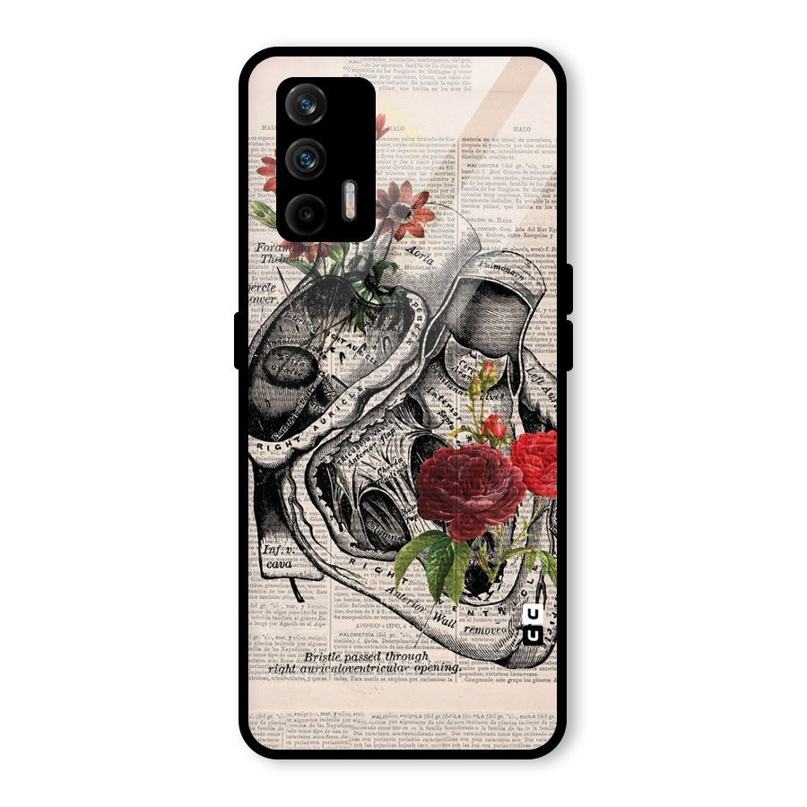 Heart Newspaper Glass Back Case for Realme GT 5G