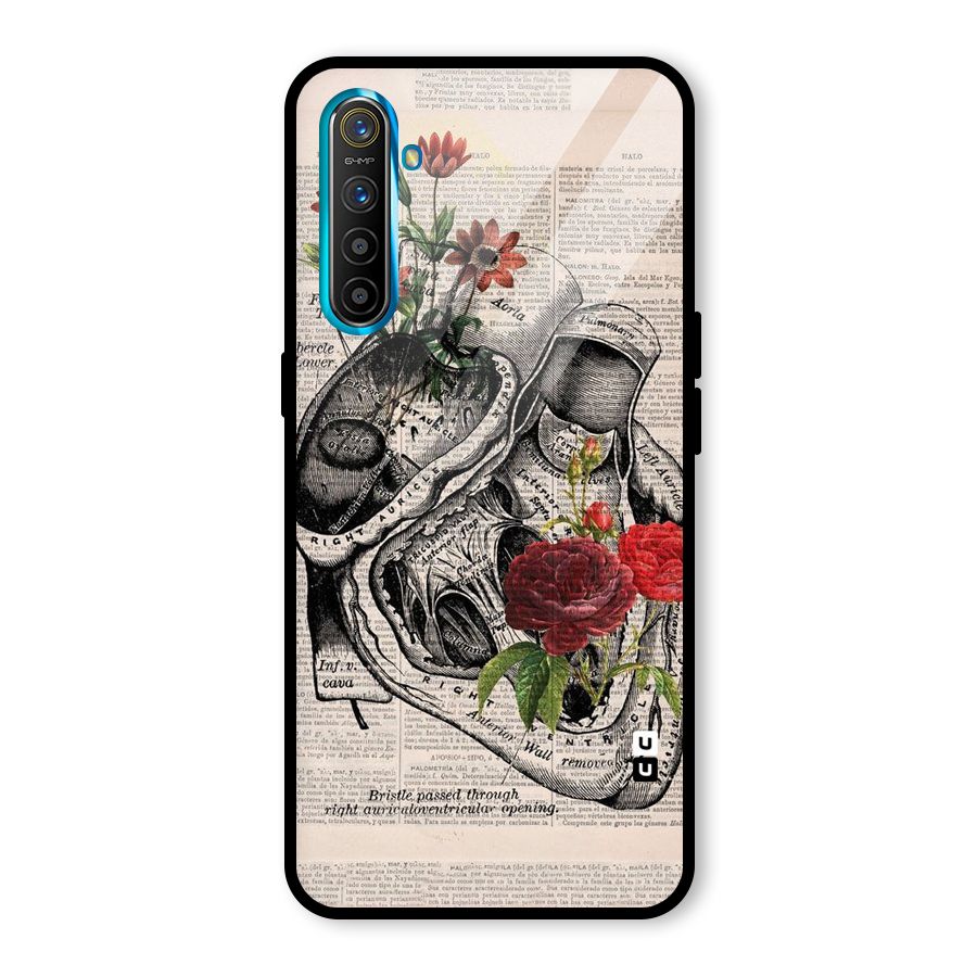 Heart Newspaper Glass Back Case for Realme X2