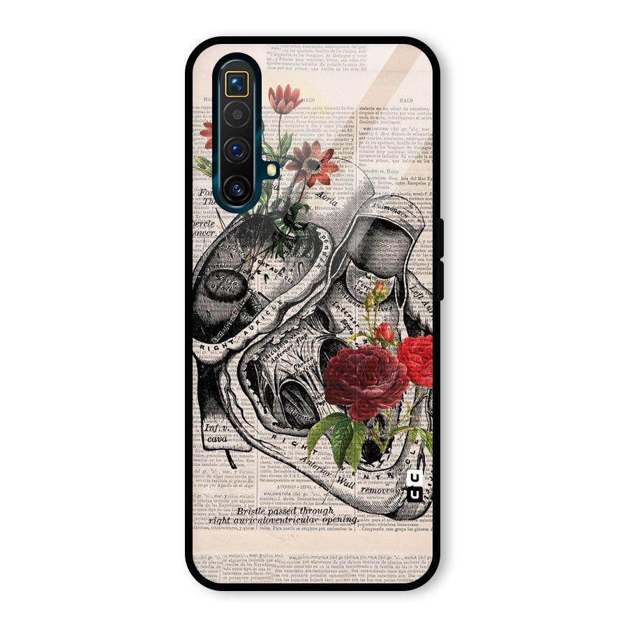 Heart Newspaper Glass Back Case for Realme X3