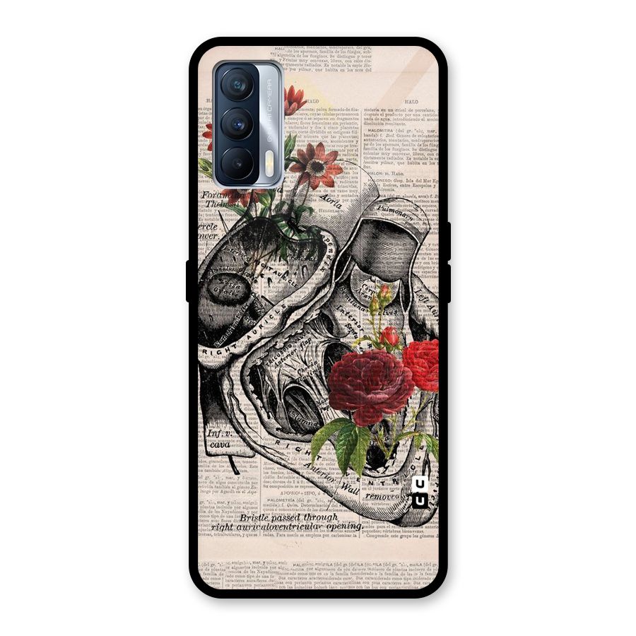 Heart Newspaper Glass Back Case for Realme X7