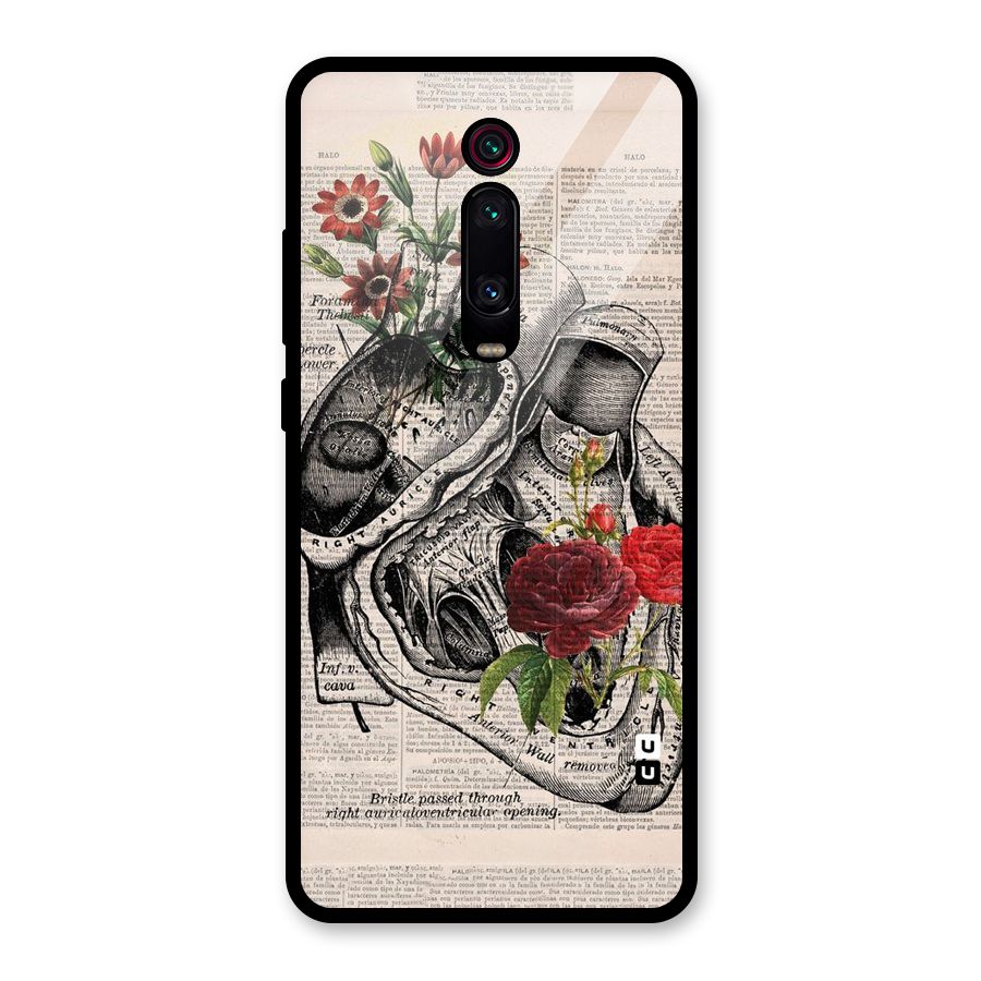 Heart Newspaper Glass Back Case for Redmi K20