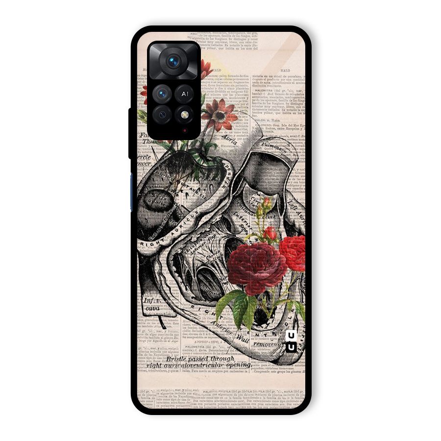 Heart Newspaper Glass Back Case for Redmi Note 11 Pro Plus 5G