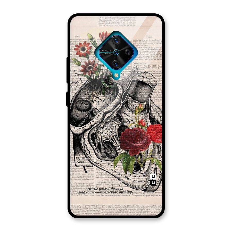 Heart Newspaper Glass Back Case for Vivo S1 Pro