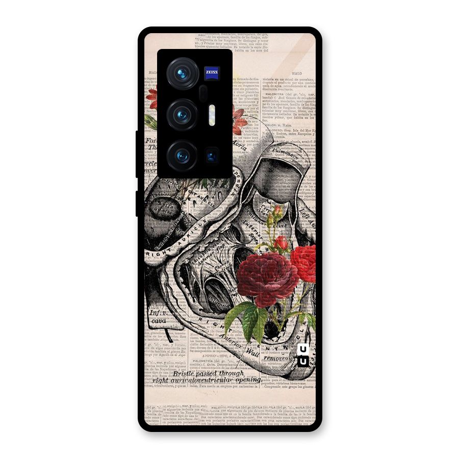 Heart Newspaper Glass Back Case for Vivo X70 Pro Plus