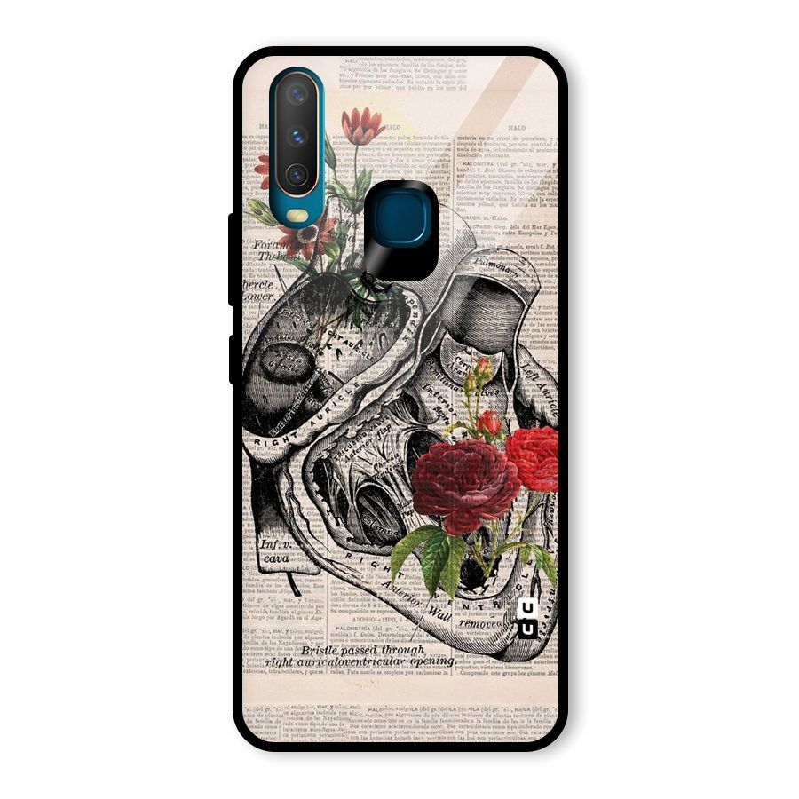 Heart Newspaper Glass Back Case for Vivo Y15