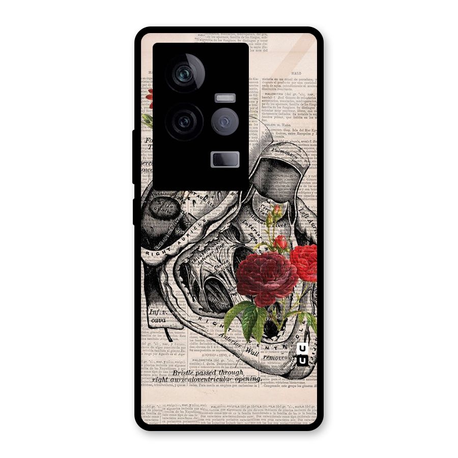 Heart Newspaper Glass Back Case for Vivo iQOO 11 5G