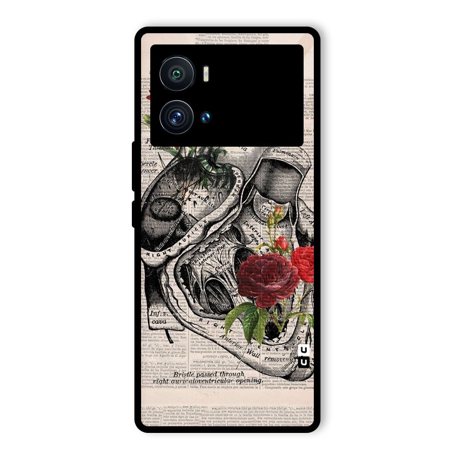 Heart Newspaper Glass Back Case for Vivo iQOO 9 Pro