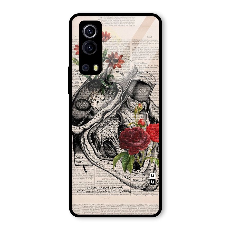 Heart Newspaper Glass Back Case for Vivo iQOO Z3