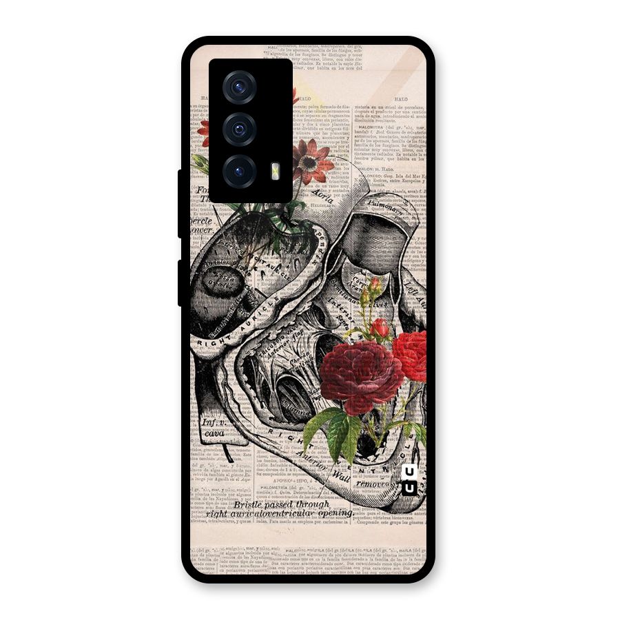 Heart Newspaper Glass Back Case for Vivo iQOO Z5