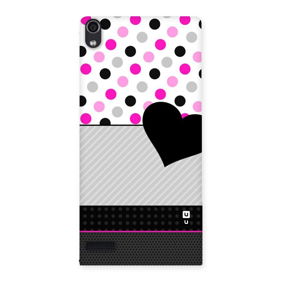 Heart Polka Stripes Back Case for Ascend P6