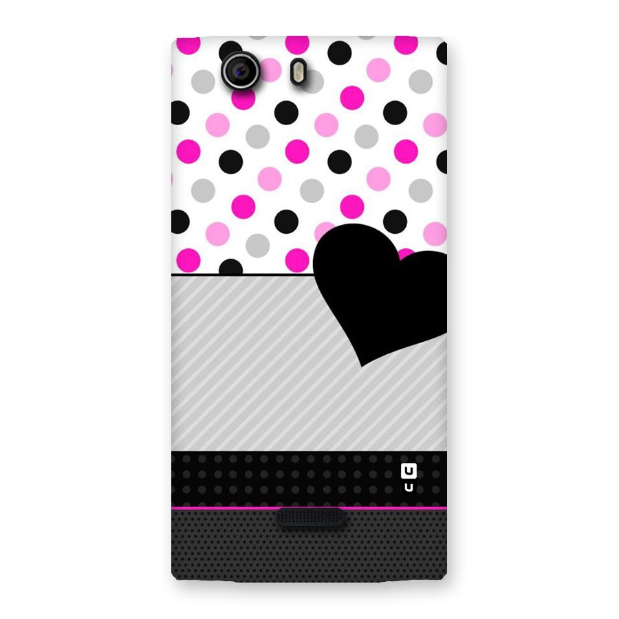 Heart Polka Stripes Back Case for Canvas Nitro 2 E311