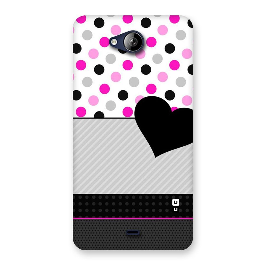 Heart Polka Stripes Back Case for Canvas Play Q355