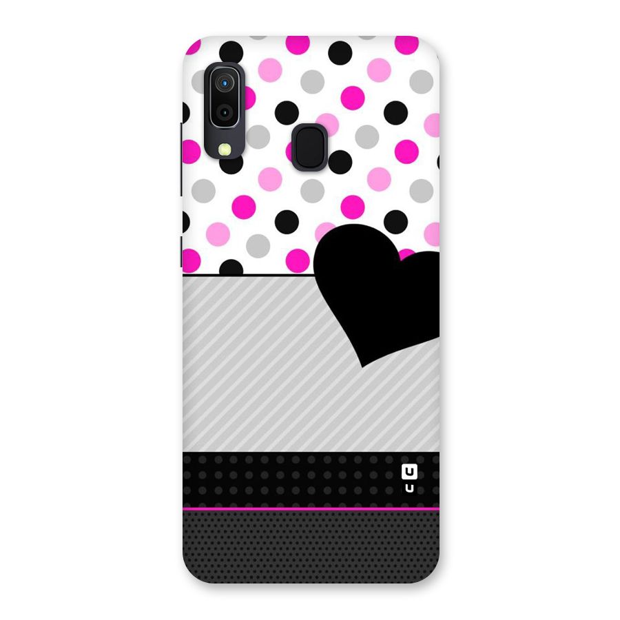 Heart Polka Stripes Back Case for Galaxy A30