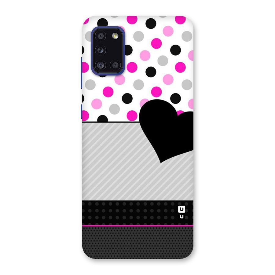 Heart Polka Stripes Back Case for Galaxy A31
