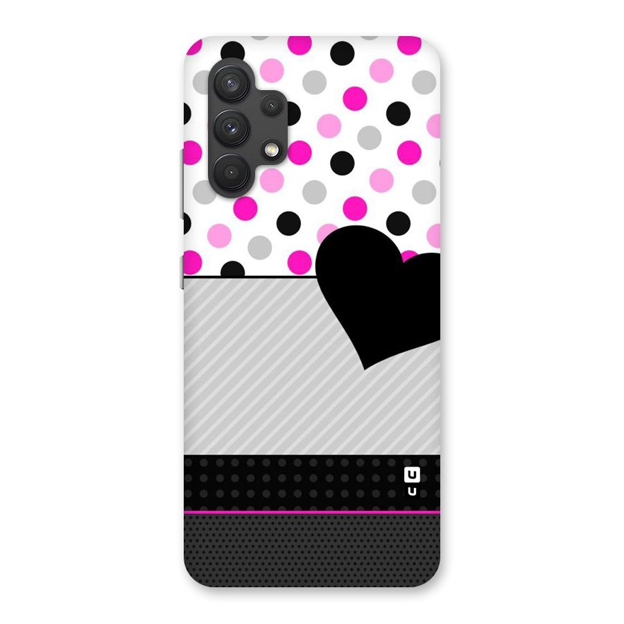 Heart Polka Stripes Back Case for Galaxy A32