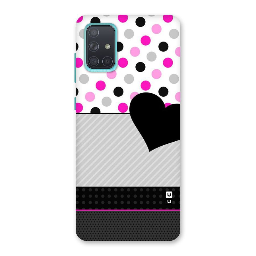 Heart Polka Stripes Back Case for Galaxy A71