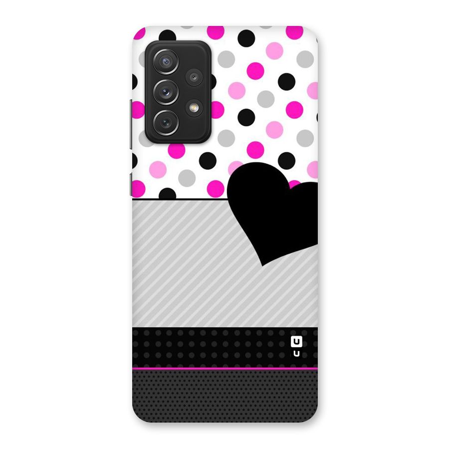 Heart Polka Stripes Back Case for Galaxy A72