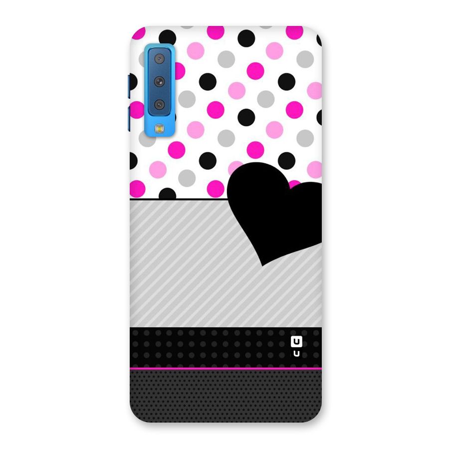 Heart Polka Stripes Back Case for Galaxy A7 (2018)