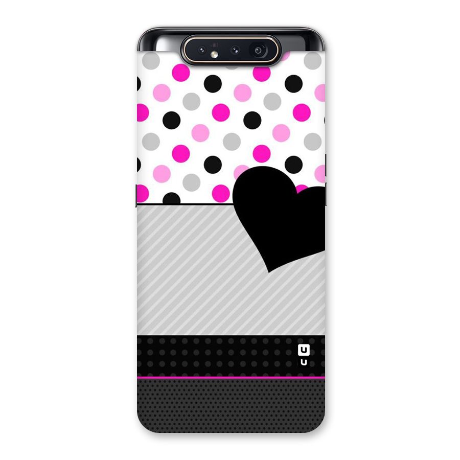 Heart Polka Stripes Back Case for Galaxy A80