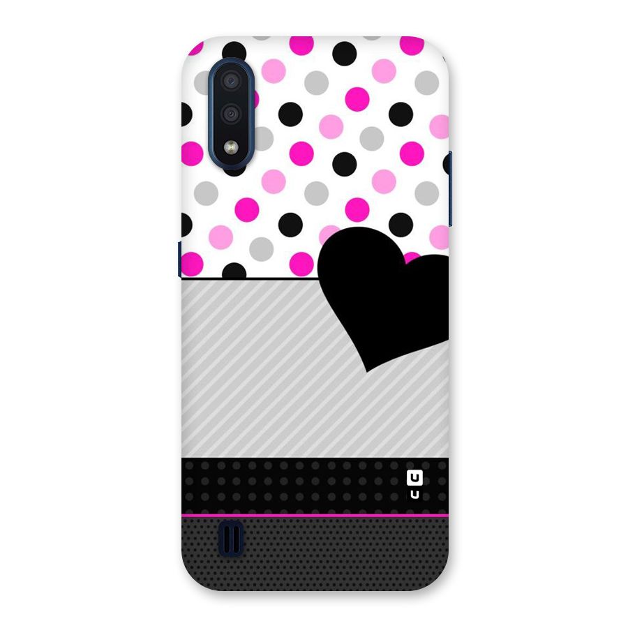 Heart Polka Stripes Back Case for Galaxy M01