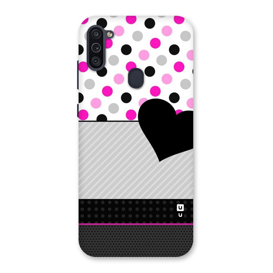 Heart Polka Stripes Back Case for Galaxy M11