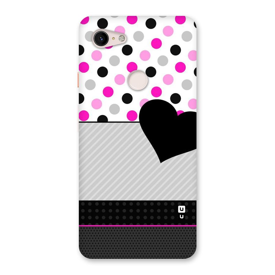 Heart Polka Stripes Back Case for Google Pixel 3 XL