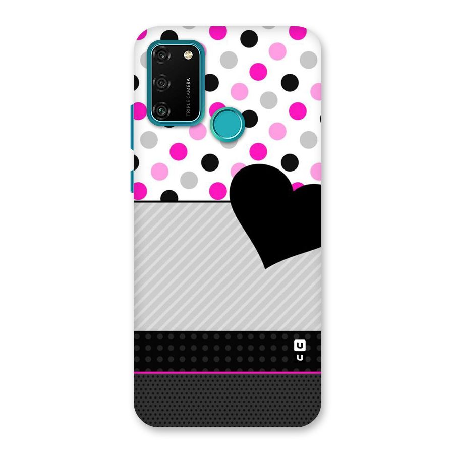 Heart Polka Stripes Back Case for Honor 9A