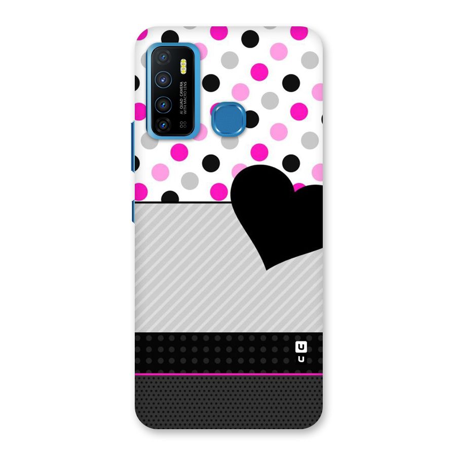 Heart Polka Stripes Back Case for Infinix Hot 9