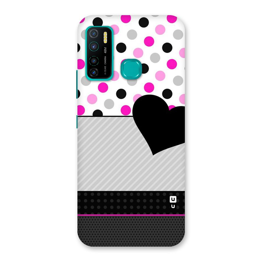 Heart Polka Stripes Back Case for Infinix Hot 9 Pro