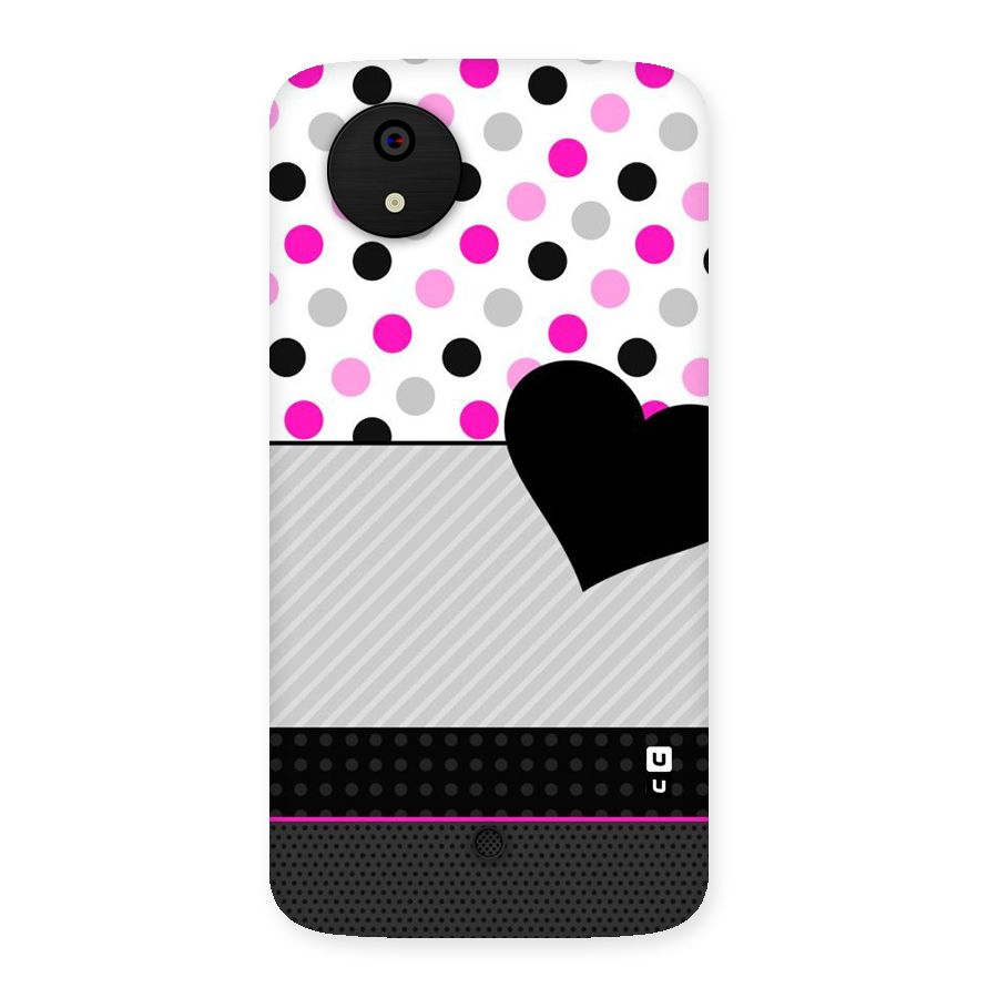 Heart Polka Stripes Back Case for Micromax Canvas A1