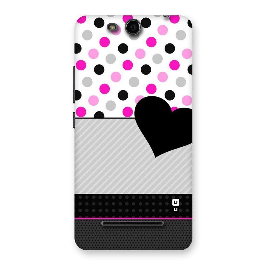 Heart Polka Stripes Back Case for Micromax Canvas Juice 3 Q392
