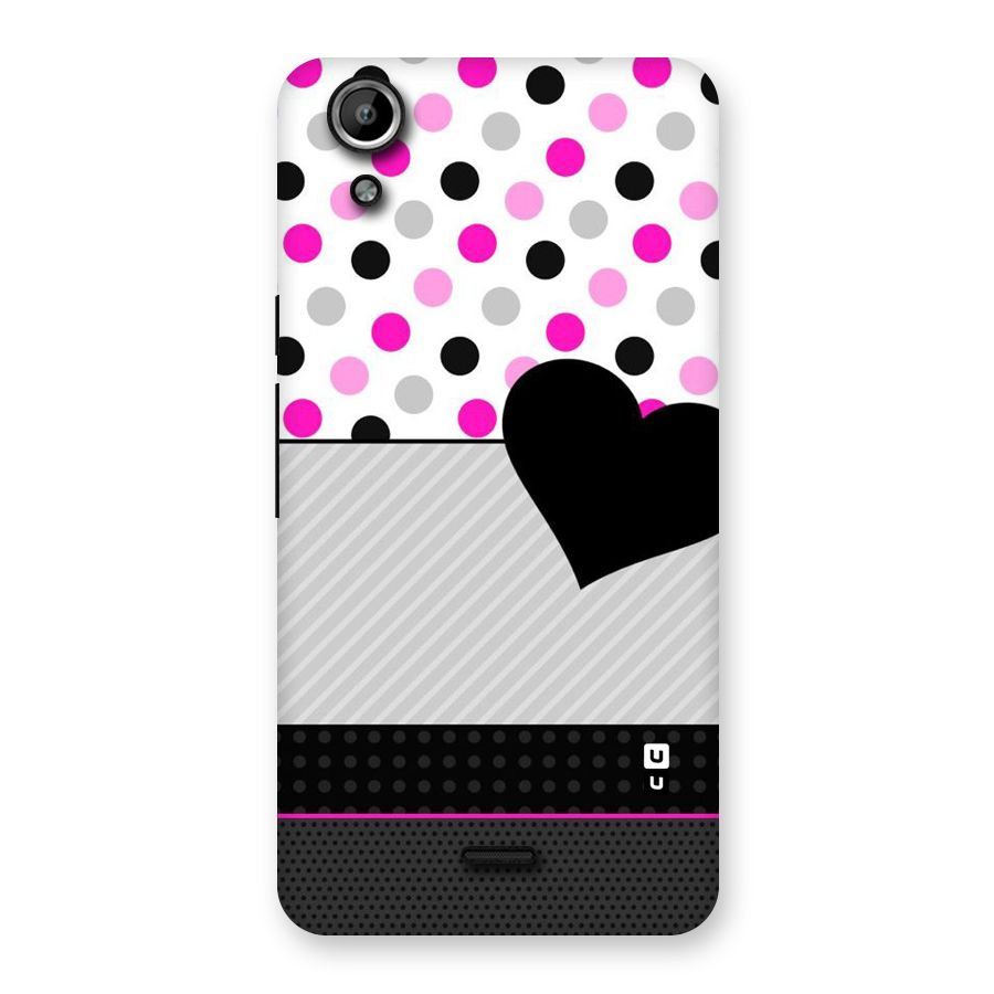 Heart Polka Stripes Back Case for Micromax Canvas Selfie Lens Q345