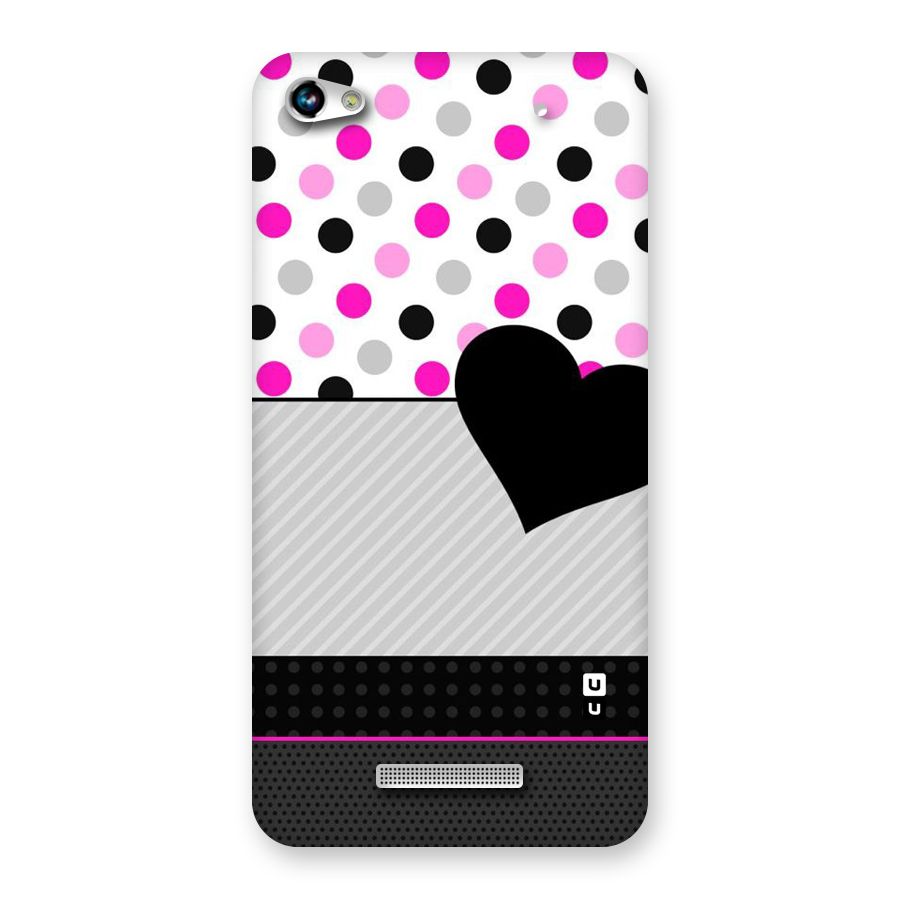Heart Polka Stripes Back Case for Micromax Hue 2