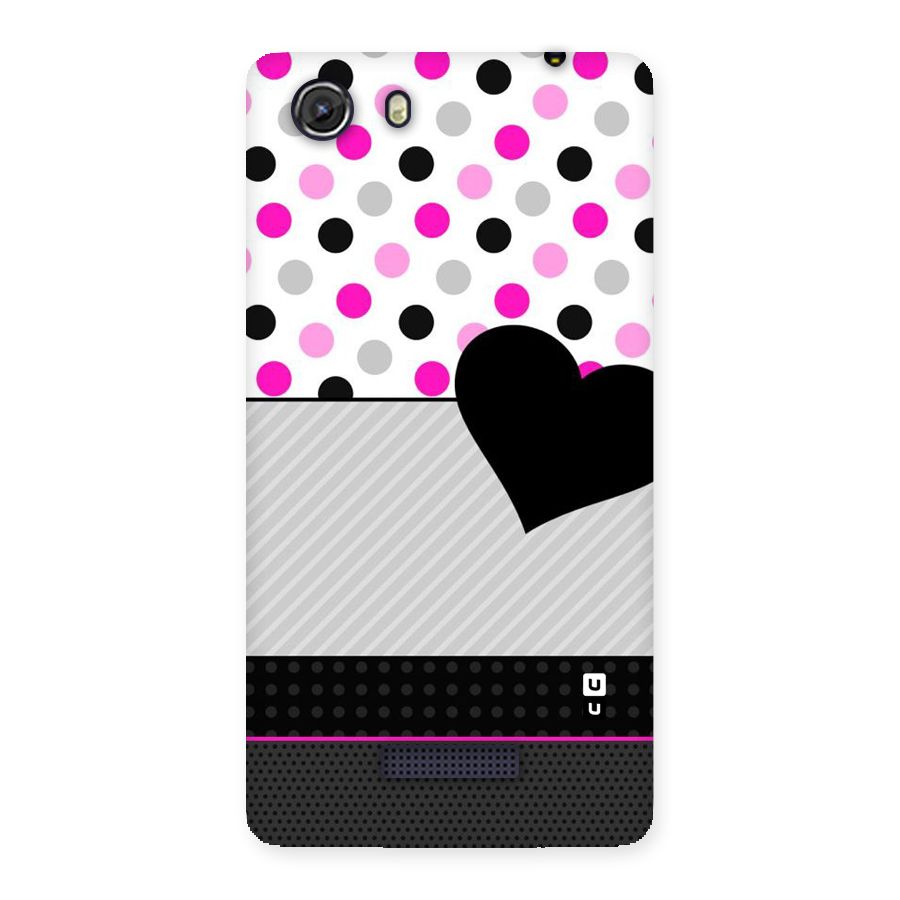 Heart Polka Stripes Back Case for Micromax Unite 3