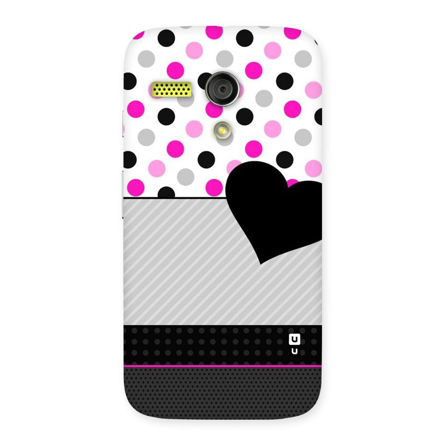 Heart Polka Stripes Back Case for Moto G