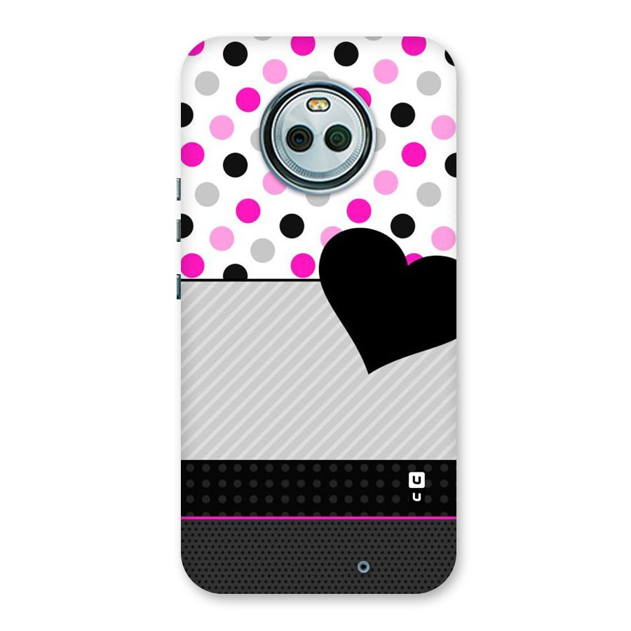 Heart Polka Stripes Back Case for Moto X4