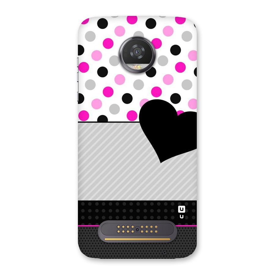 Heart Polka Stripes Back Case for Moto Z2 Play