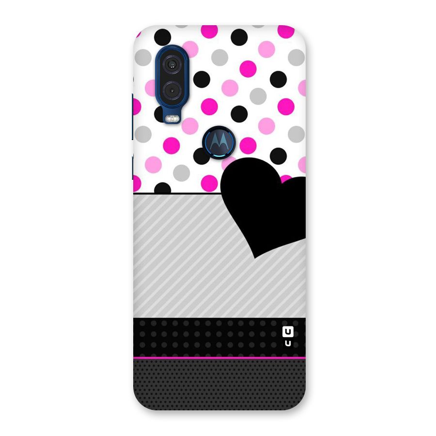 Heart Polka Stripes Back Case for Motorola One Vision