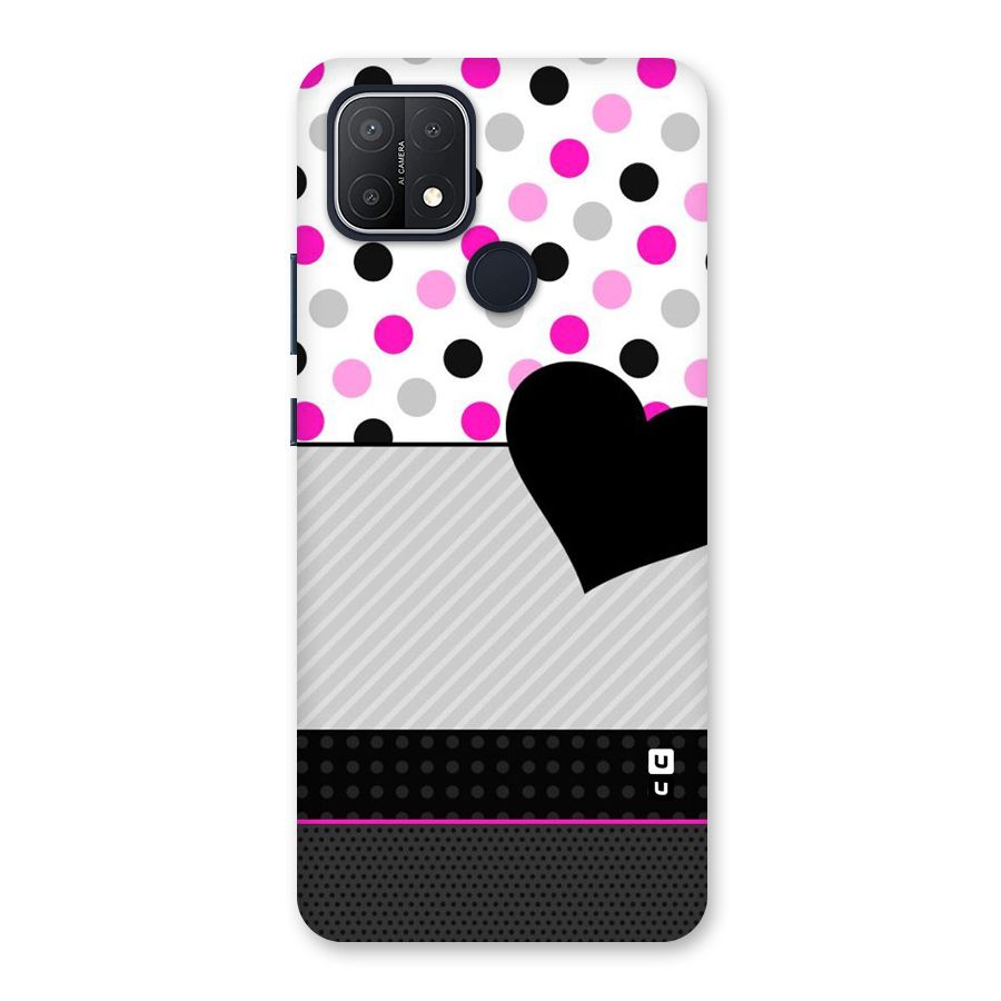 Heart Polka Stripes Back Case for Oppo A15s