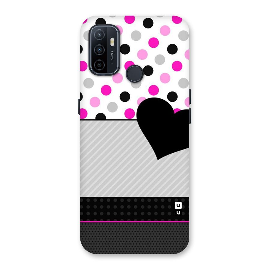 Heart Polka Stripes Back Case for Oppo A32