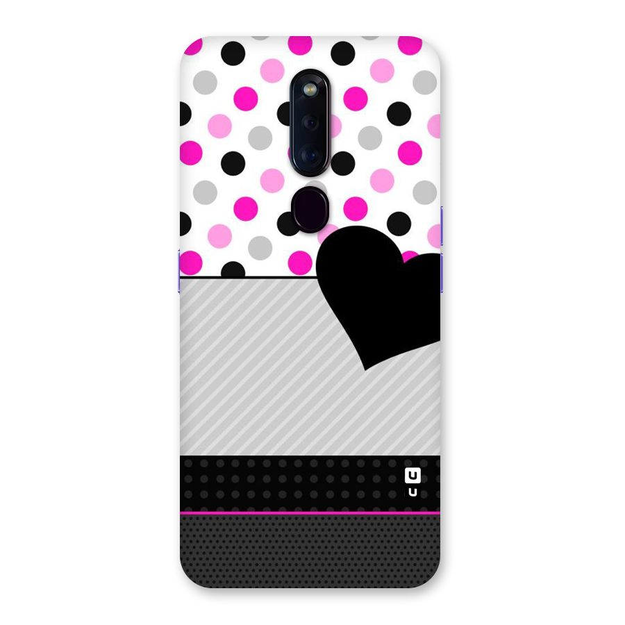 Heart Polka Stripes Back Case for Oppo F11 Pro